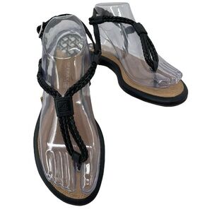 Sperry Lacie Black Braided Rope Thong Slingback Classic Everyday Beach Sandal  8